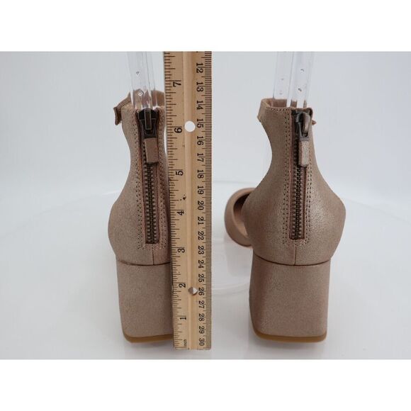 Eileen Fisher Indi Metallic Ankle Strap Pumps Suede Bronze Shimmery Size 9.5 - Picture 4 of 8